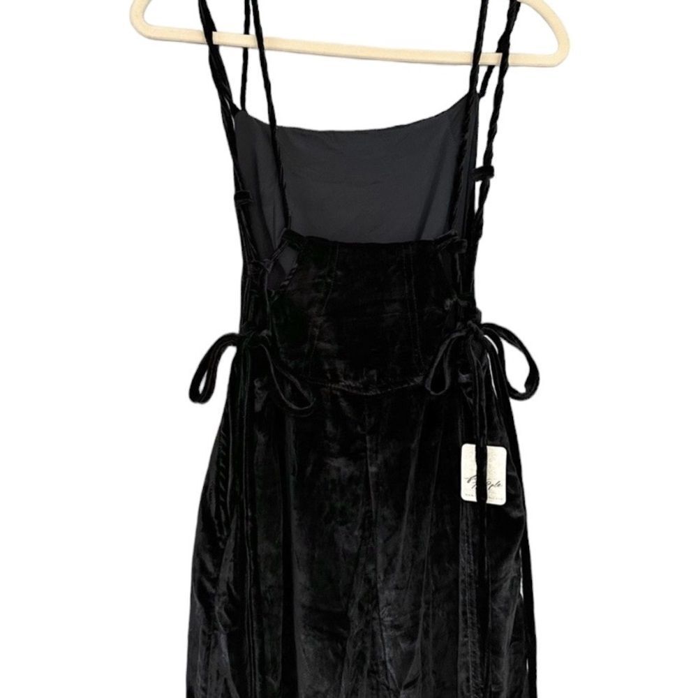 NWT Free People 90’s Forever Velvet Overalls Black S - Picture 9 of 12